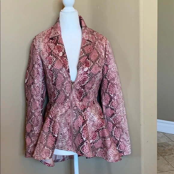 Python print peplum jacket Never worn - Picture 1 of 3